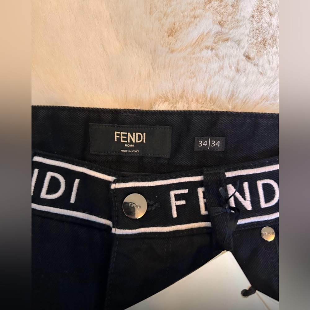 FENDI LOGO❤️100% Authentic Fendi Mens Black Denim Jeans/ size 34-34 brand new ❤️ - Picture 5 of 11